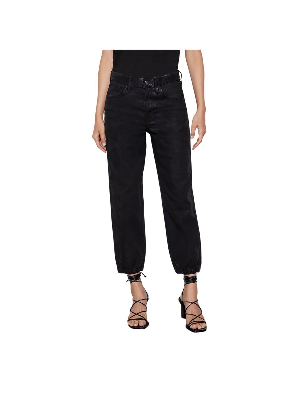 Frame Sleek Noir Coated The Lounge Jean Pants Size 24 NWT